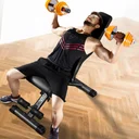 Borsttraining met dumbbells op de AsVIVA halterbank WB2 in vlakke trainingspositie