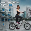 Overzicht van de voordelen en uitrustingskenmerken van de AsVIVA E-Bike vouwfiets Stadtfalter B13 in het grijs