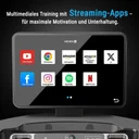 Streaming-apps zoals Netflix en YouTube op het display van de AsVIVA loopband Smart T18 Pro