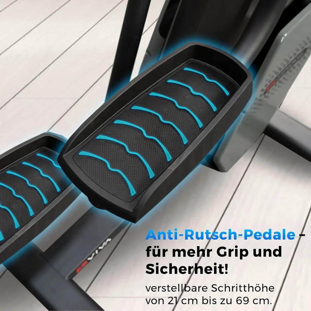 Grote antislip pedalen van de AsVIVA trapstepper ST4 voor een veilige houvast