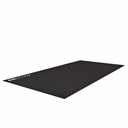 De uitgerolde AsVIVA vloerbeschermmat UM1 in het zwart met antislip oppervlak in perspectiefweergave