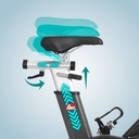 Meervoudig verstelbaar zadel van de AsVIVA Speedbike Power Trainer S8 Pro voor ergonomische training Meervoudig verstelbaar zadel van de AsVIVA Speedbike Power Trainer S8 Pro voor ergonomische training
