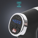Het overzichtelijke LCD-display van het AsVIVA massagepistool MGN2 toont de intensiteitsstand en het accuniveau