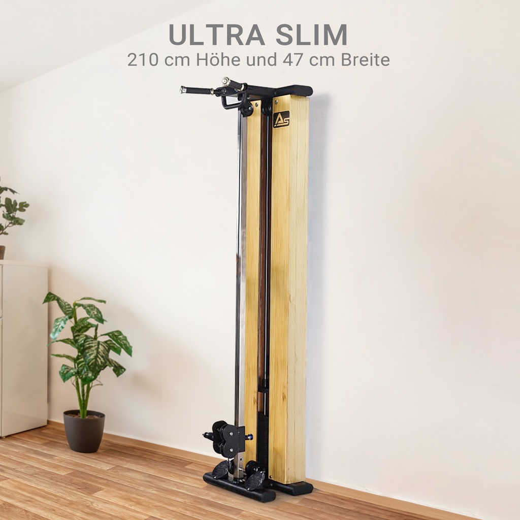 Kraftstation & Kabelzugstation MG7 – Light Wood Extrem Schlank