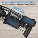 Ergonomische paslengte van de AsVIVA crosstrainer E50 Pro voor een comfortabele en natuurlijke loopervaring